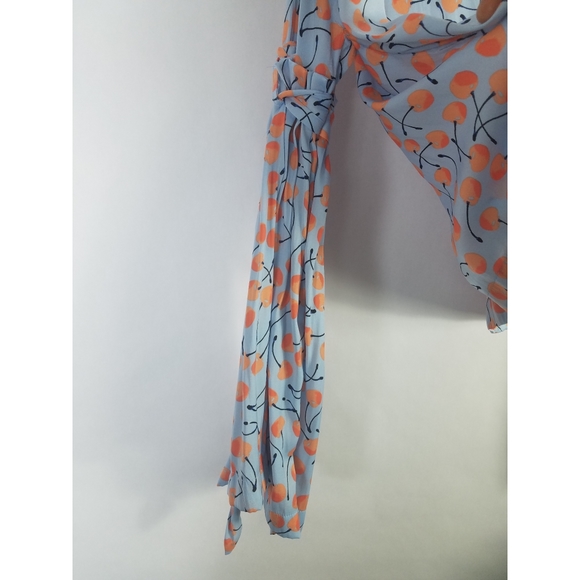 Free People Tie Sleeve V Neck Boho Blouse - Picture 12 of 12